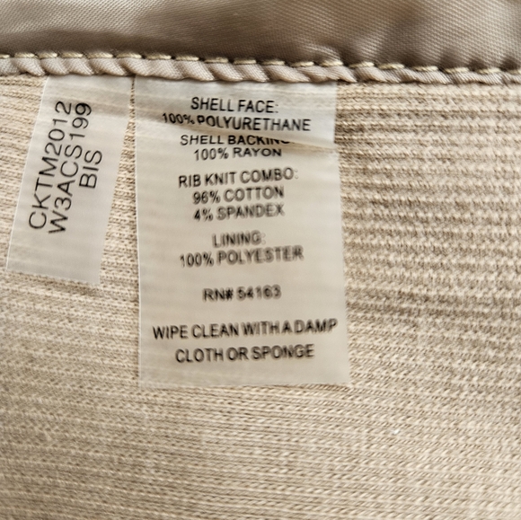 NWT - Calvin Klein Tan Biker Jacket - Faux Leather - Size 0X - Picture 11 of 12